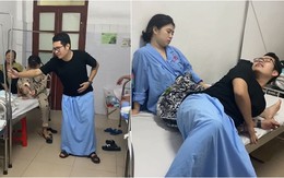 Chồng bắt chước dáng đi vợ ốm khi nằm viện