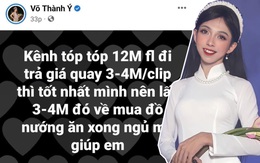 TikToker Võ Thành Ý 'chê' nhãn hàng trả giá 3 triệu đồng/clip