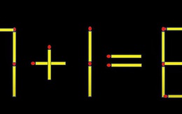 Di chuyển 2 que diêm để 7+1=6 thành phép tính đúng