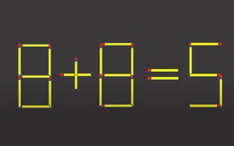 Di chuyển hai que diêm để 8+8=5 thành phép tính đúng