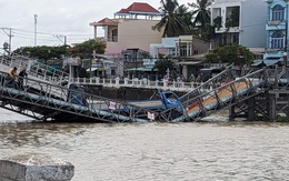 Sập cầu tạm ở Trà Vinh do dùng 2 xe tải để... thử tải