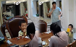 Bé trai có hành động ấm áp khi mẹ bị sặc thức ăn