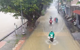 Huế đang mưa lớn, nước sông dâng nhanh, nhiều nơi ngập sâu