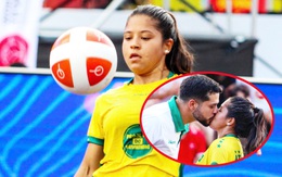 Nụ hôn ngọt ngào của nữ VĐV Brazil ở giải teqball thế giới 2024