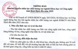 Bình Định thông báo thu hút nhân lực ngành Khoa học và Công nghệ chất lượng cao