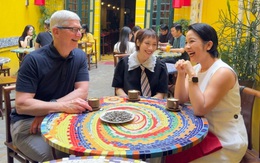 Tim Cook uống gì khi gặp Mỹ Linh và Mỹ Anh tại Việt Nam?