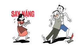 Người đàn ông đang ở trong nhà cũng bị say nắng