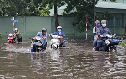 Hàng nghìn công nhân Bến Tre lội nước đi làm vì máy bơm không hoạt động