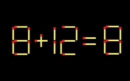 Thử tài IQ: Di chuyển một que diêm để 8+12=8 thành phép tính đúng