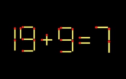 Thử tài IQ: Di chuyển một que diêm để 19+9=7 thành phép tính đúng
