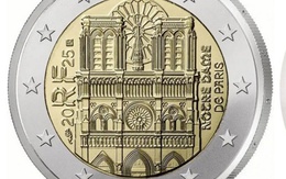 Pháp in hình Nhà thờ Đức Bà Paris lên đồng xu 2 euro mới