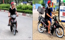 Thanh niên độ xe đạp phiên bản xe máy