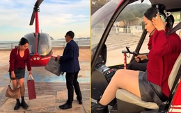 Hai anh em tự lái trực thăng về quê vì lo tắc đường