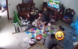 Đang ngồi ăn cơm, con gái nhỏ khiến cả nhà mỗi người một hướng