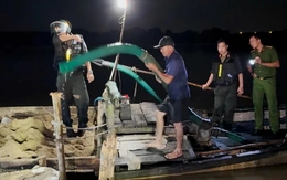 Gần 100 cảnh sát mật phục cả đêm, triệt phá đường dây cát tặc lớn trên sông Trà Khúc