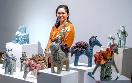 'Khu vườn hạnh phúc' như cổ tích từ gốm Nguyễn Thị Dũng