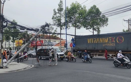 Xe container làm sập hệ thống cáp viễn thông ở Đồng Tháp