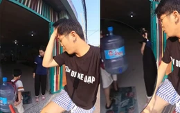 Cô giáo đứng hình với bình nước của ông chú tặng cháu mang đi học