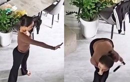 Cô gái sưng đầu gối khi thử múa côn