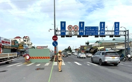 Thi công cầu vượt ngã tư Đình, CSGT TP.HCM hướng dẫn người dân đi theo lộ trình mới