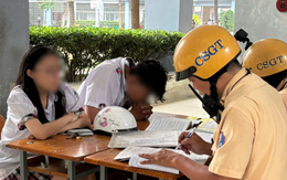 Cảnh sát giao thông TP.HCM kiểm tra bãi xe ở trường học, phát hiện nhiều học sinh vi phạm