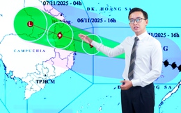 Thời tiết đêm 5 ngày 6-11: Bão số 13 hướng vào từ Đà Nẵng đến Khánh Hòa, gây mưa đến 600mm/đợt