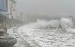 Trụ điện bị quật ngã, mưa dông, sóng lớn xô bờ dù bão số 13 chưa đổ bộ đất liền