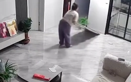 Nữ gia chủ phản xạ xuất thần khi con mèo đạp đổ gương