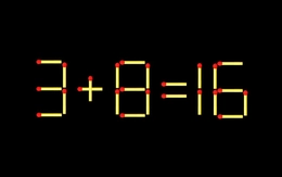 Thử tài IQ: Di chuyển một que diêm để 3+8=16 thành phép tính đúng