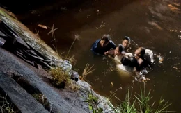 Hai cha con cứu 3 phụ nữ gặp nạn trong đêm mưa rét