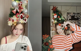 Đu trend buộc tóc cây thông Noel trước thềm Giáng sinh