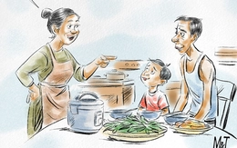 Lương mới về, cả nhà được bữa cơm rau mệt nghỉ