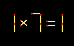 Thử tài IQ: Di chuyển một que diêm để 1x7=1 thành phép tính đúng