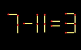 Thử tài IQ: Di chuyển một que diêm để 7-11=3 thành phép tính đúng