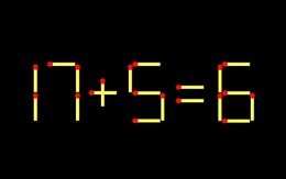 Thử tài IQ: Di chuyển một que diêm để 17+5=6 thành phép tính đúng