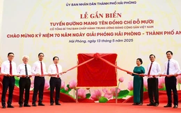 Gắn biển tên đường mang tên cố Tổng Bí thư Đỗ Mười