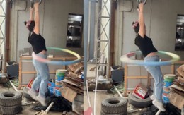 Cô gái có màn tập thể dục giảm cân không giống ai