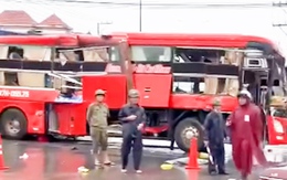 Xe khách giường nằm va chạm xe container, 5 người bị thương tại Bình Dương