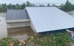 Nhà trọ, nhà kho mới xây một năm bị cuốn xuống kênh