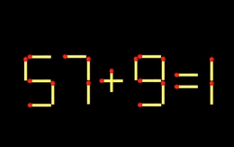 Thử tài IQ: Di chuyển một que diêm để 57+9=1 thành phép tính đúng