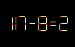 Thử tài IQ: Di chuyển một que diêm để 117-8=2 thành phép tính đúng