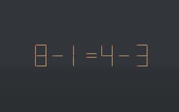 Thử tài IQ: Di chuyển một que diêm để 8-1=4-3 thành phép tính đúng