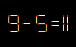 Thử tài IQ: Di chuyển một que diêm để 9-5=11 thành phép tính đúng