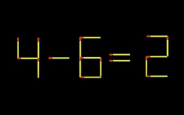 Thử tài IQ: Di chuyển một que diêm để 4-6=2 thành phép tính đúng