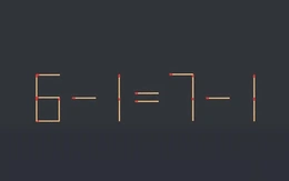Thử tài IQ: Di chuyển một que diêm để 6-1=7-1 thành phép tính đúng
