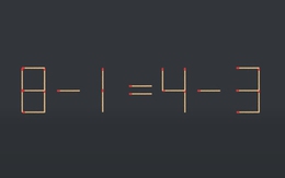 Thử tài IQ: Di chuyển một que diêm để 8-1=4-3 thành phép tính đúng