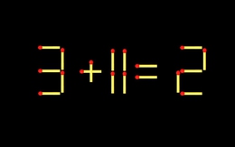 Thử tài IQ: Di chuyển một que diêm để 3+11=2 thành phép tính đúng
