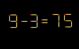 Thử tài IQ: Di chuyển một que diêm để 9-3=75 thành phép tính đúng