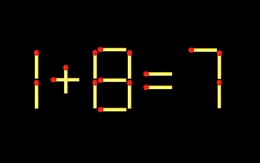 Thử tài IQ: Di chuyển một que diêm để 1+8=7 thành phép tính đúng