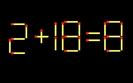 Thử tài IQ: Di chuyển một que diêm để 2+18=8 thành phép tính đúng